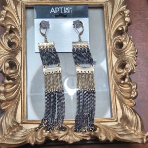 Apt. 9 Black and Gold Chain Earrings